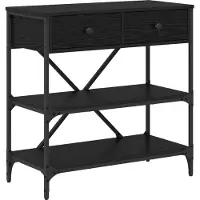 vidaXL Table console avec tiroir avec étagère Autre Chêne noir