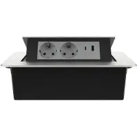 Livolo Socket Push Pop-up intégré | Argent / gris | USB et USB-C