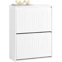 SoBuy Armoire à chaussures 2 abattants FSR165-K-W