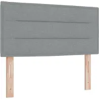 vidaXL Tête de lit LED avec bandes lumineuses LED Gris clair 80 cm Tissu