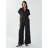 BWLDR Combinaison 'ARA LINEN JUMPSUIT' noir