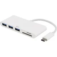 Deltaco USBC-HUB concentrateur d'interface USB 2.0 Type-C Blanc (USB-C, 5 ports), Station d’accueil + hub USB, Blanc