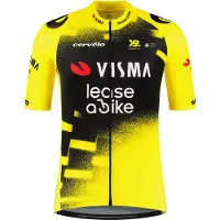 Tvl Maillot de vélo manches courtes Team Visma Lease A Bike Replica Wingbeat Jaune M Hommes Jaune M