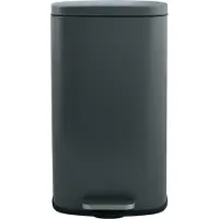 Spirella Poubelle 50 litres en inox avec abaissement automatique et seau intérieur "Akira" Cuisine Poubelle Softclose gris mat