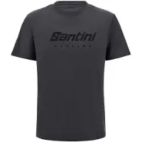 Santini Logo Short Sleeve T-shirt Gris XL
