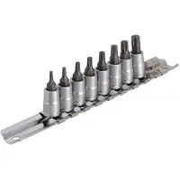 Unior 187HTXP8 Schraubendreher-Steckschlüsselsatz mit TX-Profil auf Steckleiste, 1/4", 8-tlg.