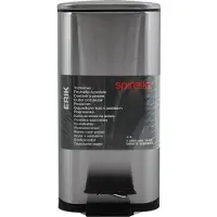 Spirella Seau à cosmétiques 5 litres en inox avec abaissement automatique et seau intérieur "Erik" Poubelle de salle de bains Softclose Poubelle argentée