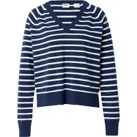Levi's Pull-over 'Supersoft V-Neck Pullover Sweater' marine / blanc