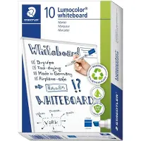 Staedtler Lumocolor Lot de 10 Marqueurs biseaux pour Tableau blanc Bleu