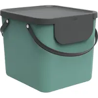 Rotho Albula Système de séparation des déchets 40l pour la cuisine, Plastique (PP) sans BPA, vert foncé/anthracite
