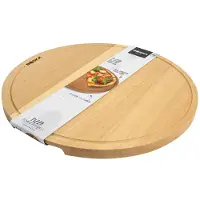 Boska Pizza Board Amigo L Round - Planche à pizza en bois de hêtre durable - Avec canal de collecte - Ø 34 cm