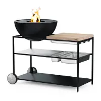 Höfats - Fire Kitchen Buitenkeuken met Bowl 70 Vuurschaal - Ijzer - Zwart