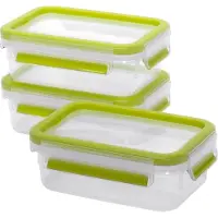EMSA Clip&Close lot de 3 boîtes fraîcheur 0,55 l, vert