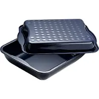 Dr. Oetker Cocotte Maxi Idée de cuisson 42x34x13cm émaillée noire avec couvercle