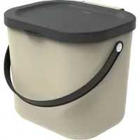 Rotho Abfallbehälter Albula 6l 23,5x20x20,8cm cappuccino 1 Stck. 106027 (EKB)
