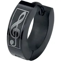 EtNox Boucles d'oreilles de - Note De Musique - pour Unisexe - noir - Taille Standard
