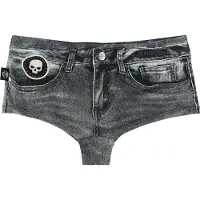 Rock Rebel by EMP Bas de bikini de - Bas de Bikini Look Denim - M - XXL - pour Femme - gris foncé - Taille XL
