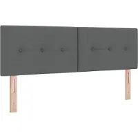 vidaXL Tête de lit LED avec barres lumineuses LED gris foncé 160 cm Tissu