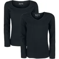 Black premium by emp T-shirt manches longues de - Hauts Manches Longues - Lot De 2 - S - 5XL - pour Femme - noir - Taille L