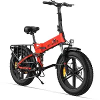 ENGWE Engine X Vélo pliant électrique avec batterie amovible 48 V 13 Ah, VAE 250 W, pneus larges 50 x 10 cm, VAE tout-terrain à 7 vitesses, autonomie de 100 km - Rouge