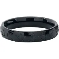 EtNox Bague Gothic de - Lune & Pentacle - pour Unisexe - noir - Taille 62