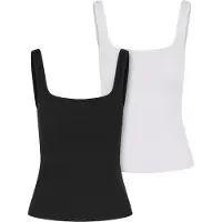 Urban Classics Top de - Débardeurs Côtelés (Lot de 2) - XS - L - pour Femme - noir/blanc - Taille XS