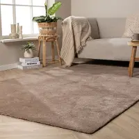 NATURL. Tapis Lavable – Clean Marron | 140x200cm | Rectangulaire | Pile haute