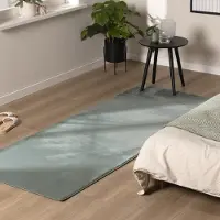 NATURL. Tapis de couloir doux à poils courts - Cozy Vert | 80x180cm | Tapis de couloir | Pile courte