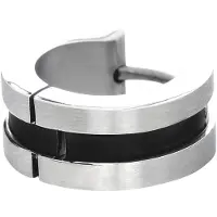 EtNox Boucles d'oreilles de - Rayure Noire - pour Unisexe - Standard - Taille Standard