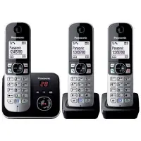 Panasonic Téléphone sans fil Panasonic KX-TG6823 en blanc et noir