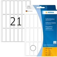 Herma - Adhésif permanent - blanc - 13 x 50 mm 672 étiquette(s) (32 feuille(s) x 21) étiquettes