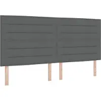 vidaXL Lit boxspring avec matelas gris foncé 200 x 200 cm Tissu