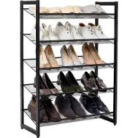 Songmics Étagère à chaussures empilable à 5 niveaux, Noir