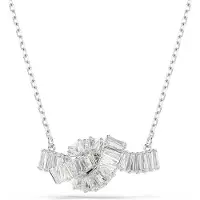 Swarovski Pendentif Matrix, Taille Baguette, Noeud, Blanc, Métal Rhodié