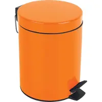 Spirella Seau à cosmétique "Sydney Orange" Poubelle à pédale Poubelle - 3 litres - avec seau intérieur amovible