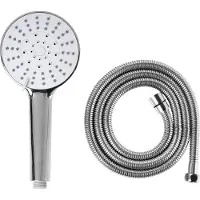 Beliani Pomme de douche avec flexible, finition argent métallique, 5 modes de jet, style moderne, accessoires de salle de bain