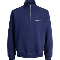 Jack & Jones Norrebro Emb Half Zip Sweatshirt Bleu S Homme