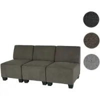 Mendler Modular Canapé 3 places Lyon, tissu/textile marron, sans accoudoirs