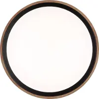 Globo Lampe de plafond Bruno Ø 36 cm noir avec bois