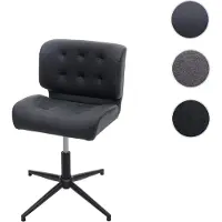 Mendler Chaise de salle à manger HWC-H42, pivotante, réglable en hauteur similicuir vintage gris foncé, pied noir