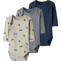 Name it Barboteuse / body beige / bleu marine / gris fumé