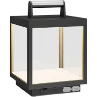 LUCANDE - Cube LED Portable d’extérieur Lampe de Table Graphite