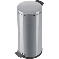 Hailo Poubelle à pédale Solid L 18 L Argenté et bac intérieur amovible