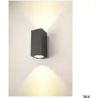 SLV Enola Square L Up/Down LED Applique murale anthracite CCT 3000/4000K Couleur de lumière réglable IP65