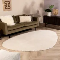 NATURL. Tapis bio doux - Teddy Crème | 140x200 cm | Irréguliers | Pile haute