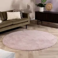 NATURL. Tapis rond doux - Teddy Rosa | Ø 120cm | Rond | Pile haute