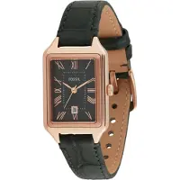 Fossil Montre à affichage analogique 'RAQUEL' or rose / vert foncé
