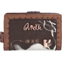 Anekke porte-monnaie Nature Shodō Flexible RFID Wallet Brown marron foncé