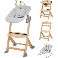 Kinderkraft ENOCK + CALMEE - Chaise haute évolutive & chaise longue - Ergonomie & Sécurité - Design scandinave - Pour enfants jusqu'à 35 kg