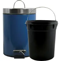 MSV Seau à cosmétique "Bleu" Poubelle à pédale - 3 litres - avec seau intérieur amovible